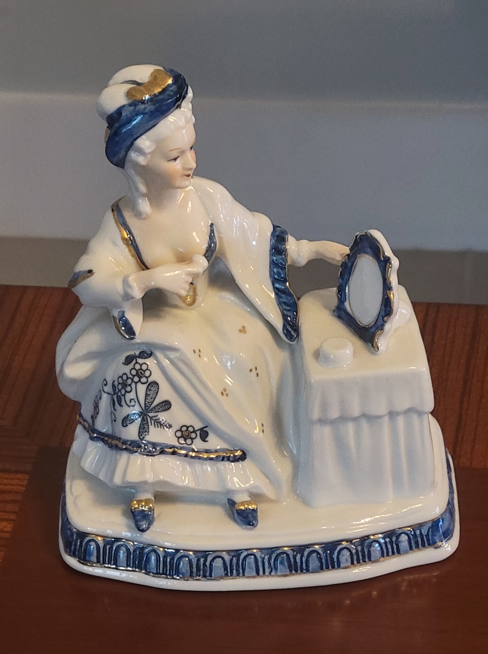 Vintage Vienna Woods Signed And Numbeted,White And Blue Fine Porcelain Figurine.
